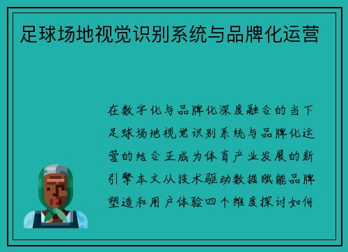 足球场地视觉识别系统与品牌化运营